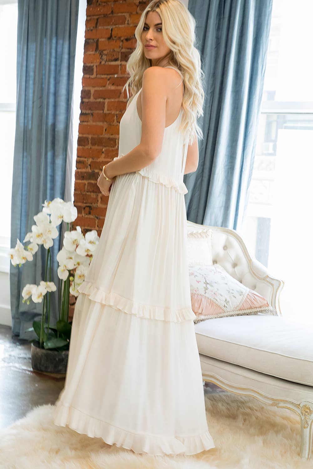 SMOCKED HALTER DRESS