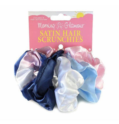 Satin Hair Scrunchies 5 Pk-prevents damage and breakage