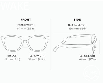 WAKE MIDNIGHT MIRROR Polarized Active Square Sunglasses