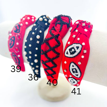 Football Headband, Game Day Headband, Sequin Headband
