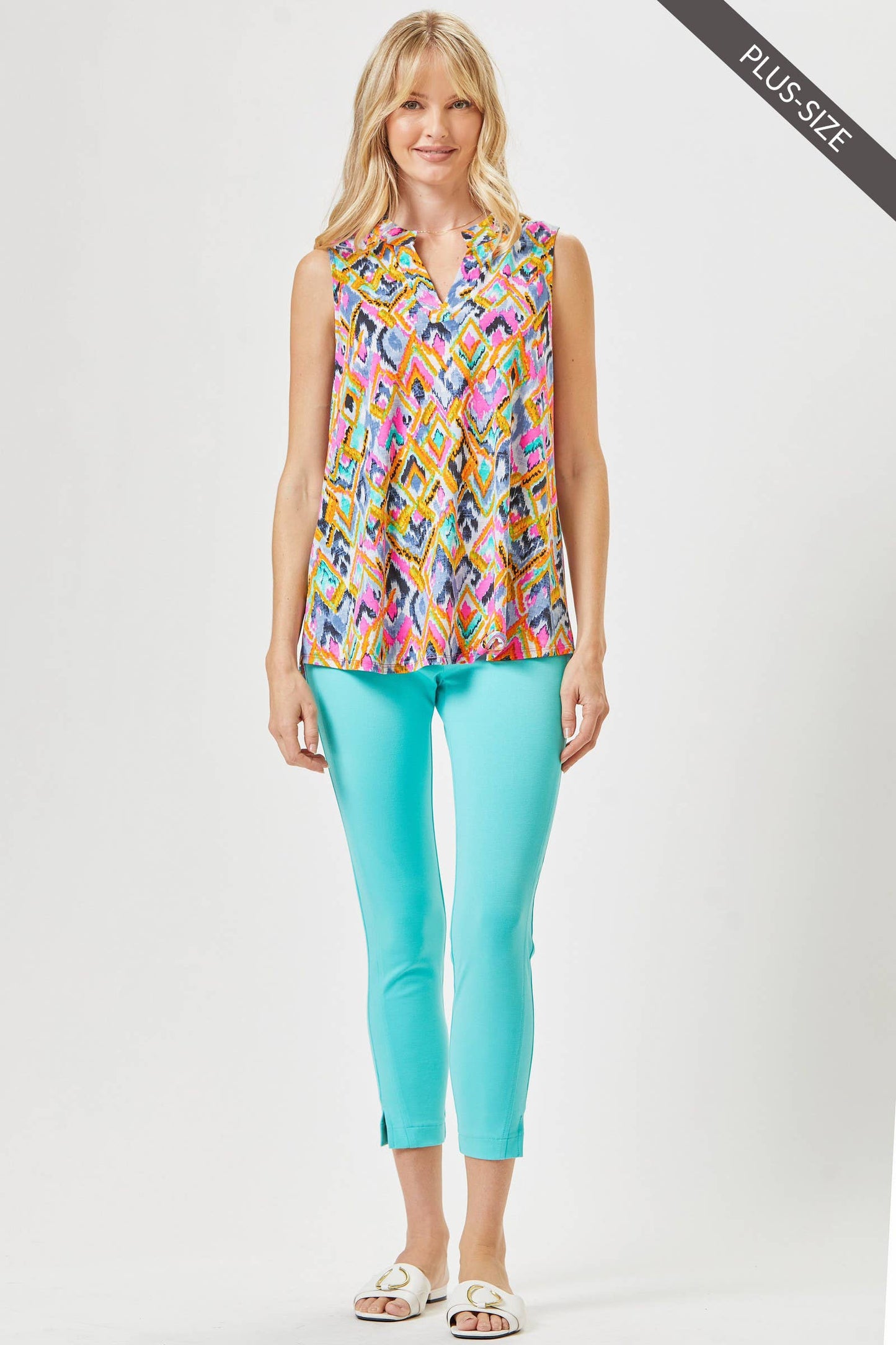 PLUS SIZE Lizzy Tank Features A Line Bodice