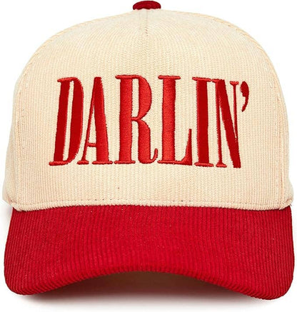 Two Tone Corduroy Hat - Darlin' - Red/Beige