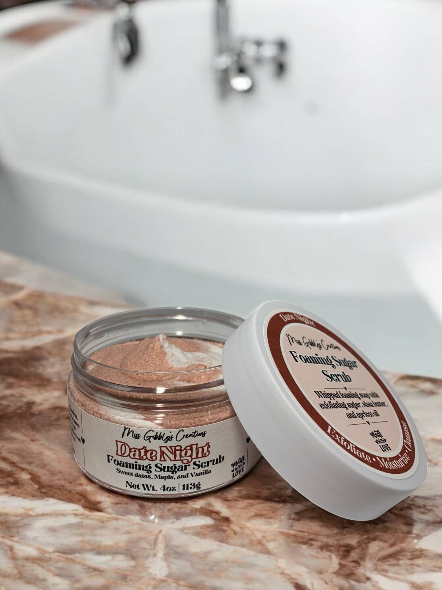 Date Night- 4oz Foaming Sugar Scrub