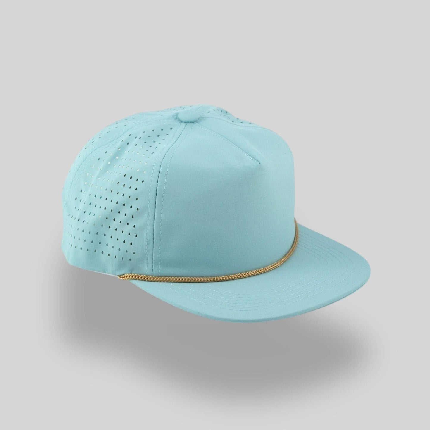 Perforated Light Blue / Gold Rope