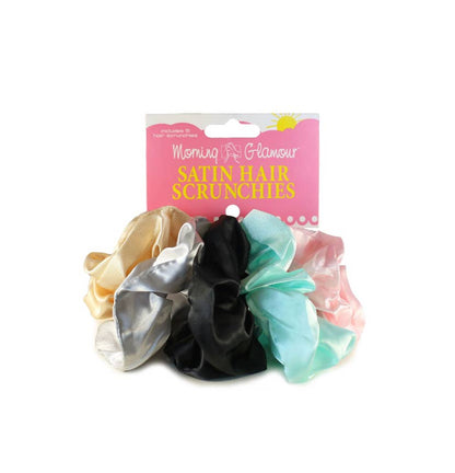 Satin Hair Scrunchies 5 Pk-prevents damage and breakage