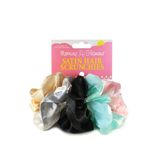 Satin Hair Scrunchies 5 Pk-prevents damage and breakage
