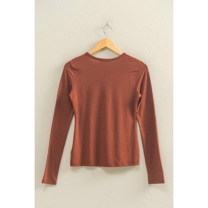 Basic Long Sleeve Crew Neck Top