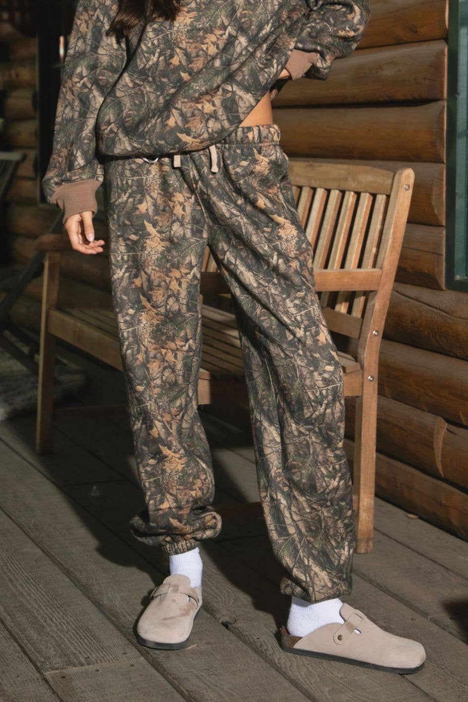 BAYOU Dark Woodland Camo Lounge Fleece Sweatpants Joggers