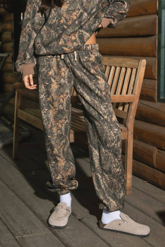 BAYOU Dark Woodland Camo Lounge Fleece Sweatpants Joggers