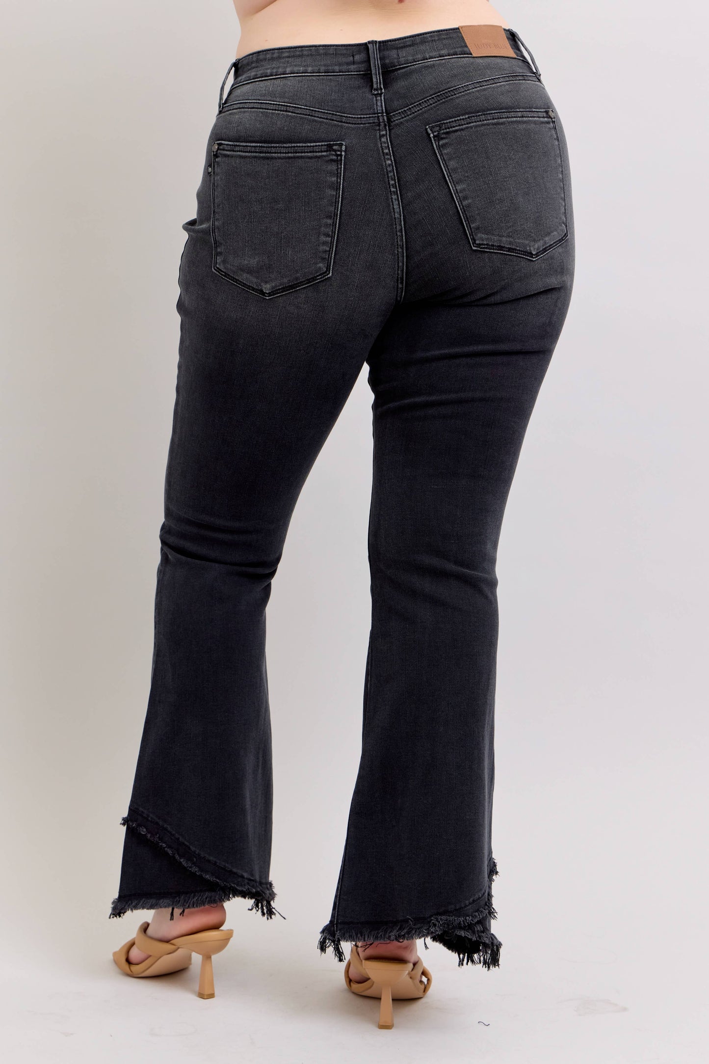 Black Flare w/ Mock Fray Tulip Hem