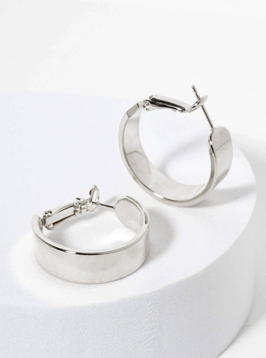 20mm 14K-Gold-Dipped Polished Brass Latch-back Hoop Earrings With 7mm Thickness