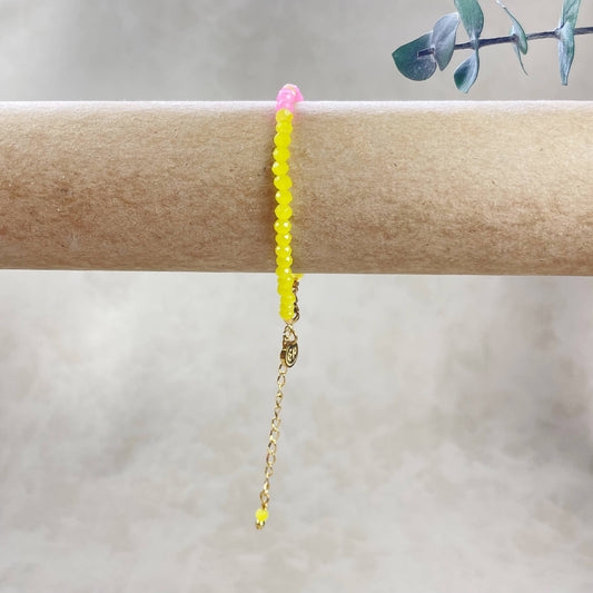 Mia// Lemonade Crystal Beaded Delicate Bracelet