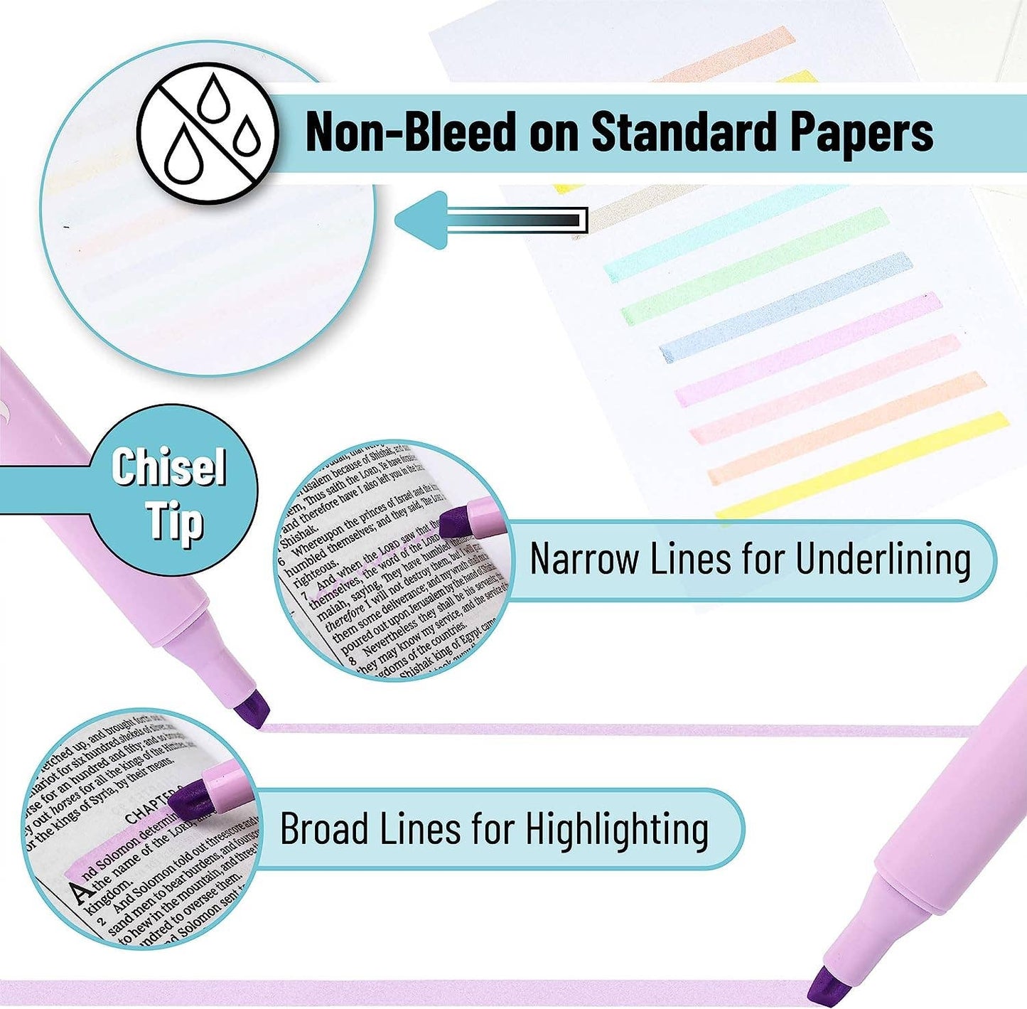 Pastel Macaron Highlighter Set - 8 Assorted Colors