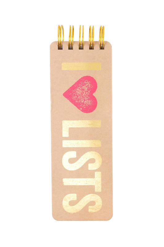 Spiral Memo Notepad "I Heart Lists"