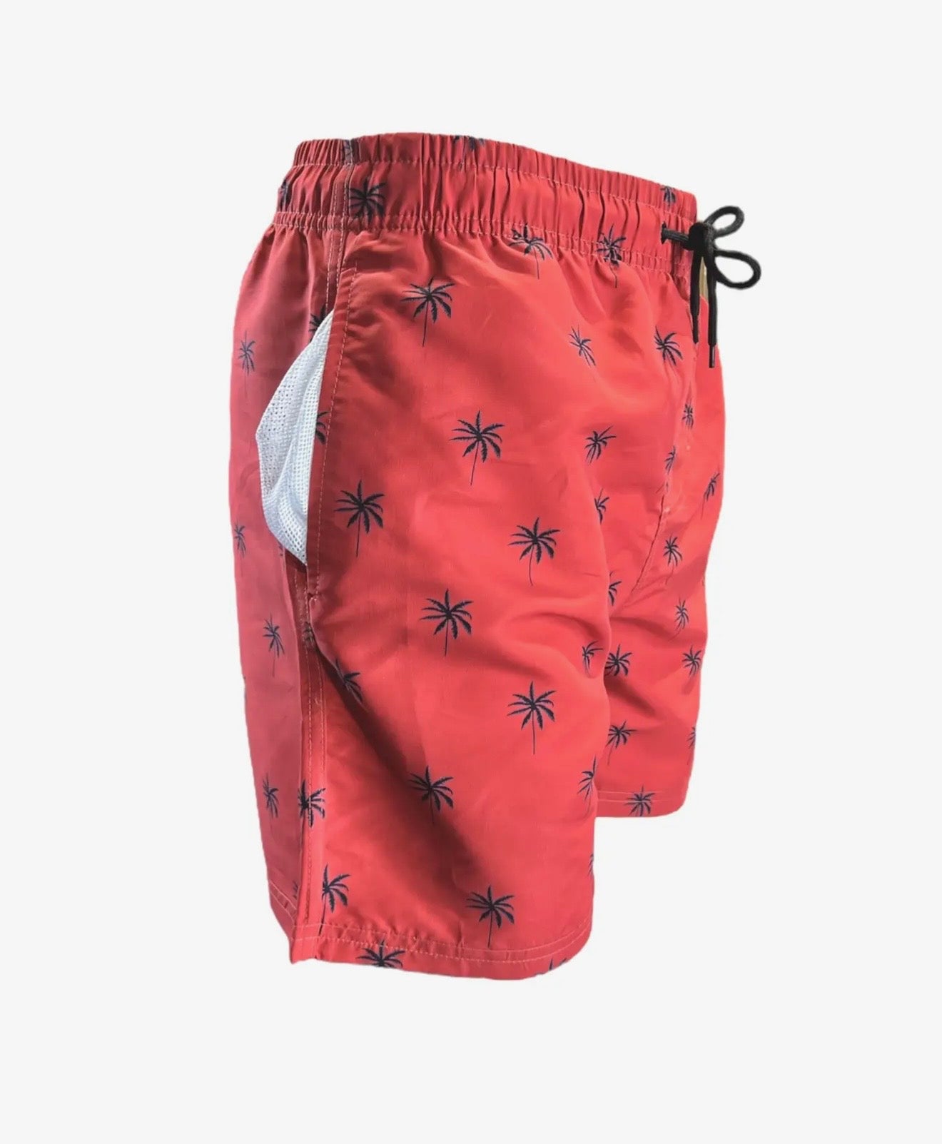 Men’s Swim Trunks Red Palm