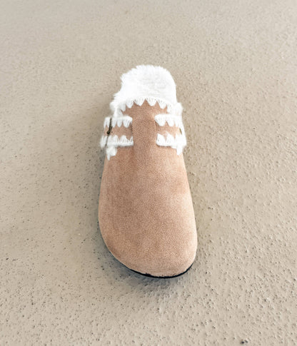 Soft Steps Embroidered Mule in Nude
