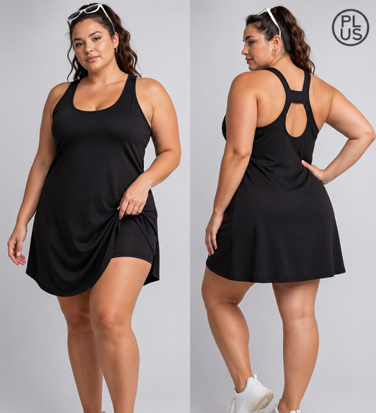 PLUS SIZE TENNIS ROMPER DRESS