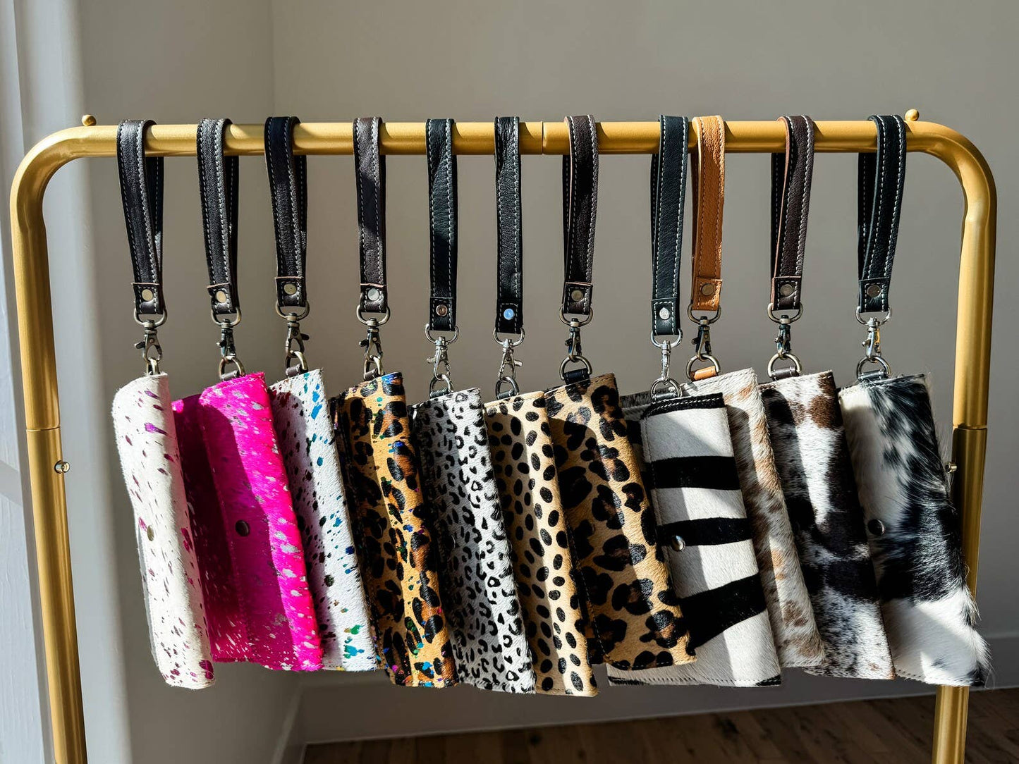 Cowhide Wristlet Wallet Western Genuine HairOn Cowhide Bag