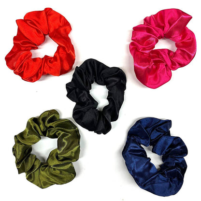 Satin Hair Scrunchies 5 Pk-prevents damage and breakage
