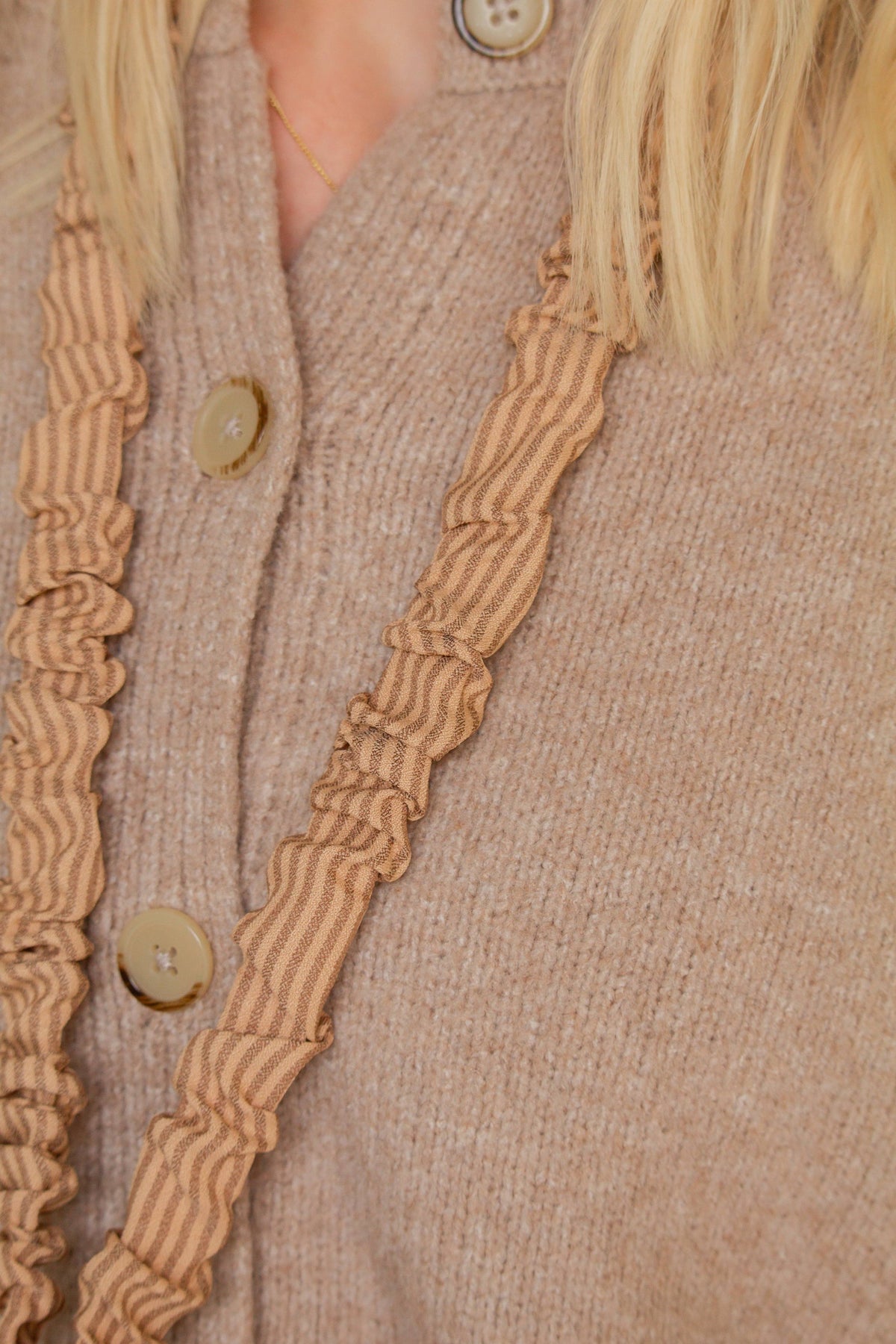 Coffee Striped Lanyard