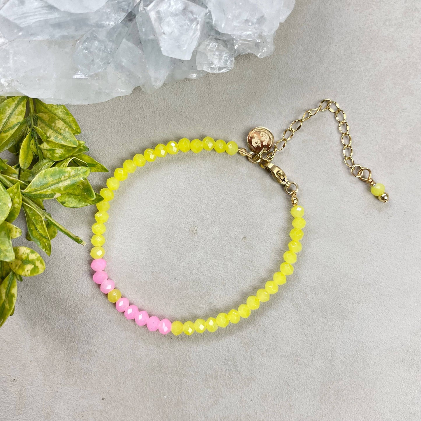 Mia// Lemonade Crystal Beaded Delicate Bracelet