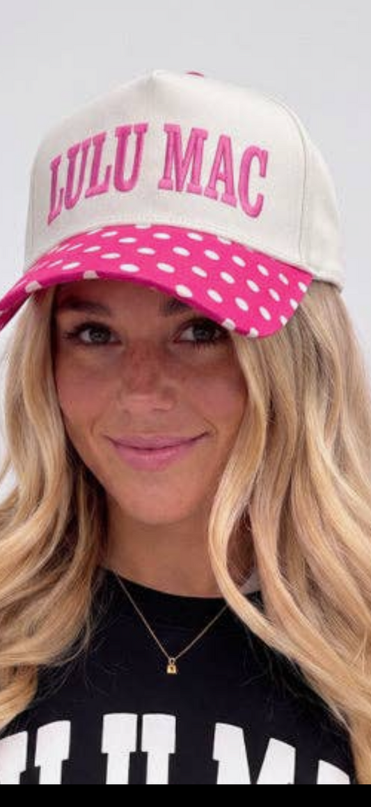 LULU MAC PINK POLKADOT HAT