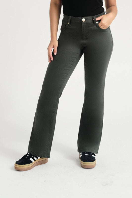 Petite 29" Luxe  Slim Boot Jean in Forest Green