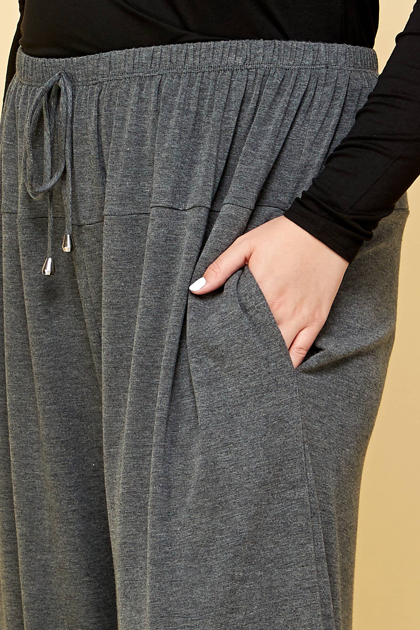 Plus Size Solid Knit Jogger Pants