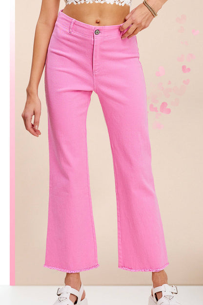 Soft Washed Stretchy High Waisted Flare Pants
