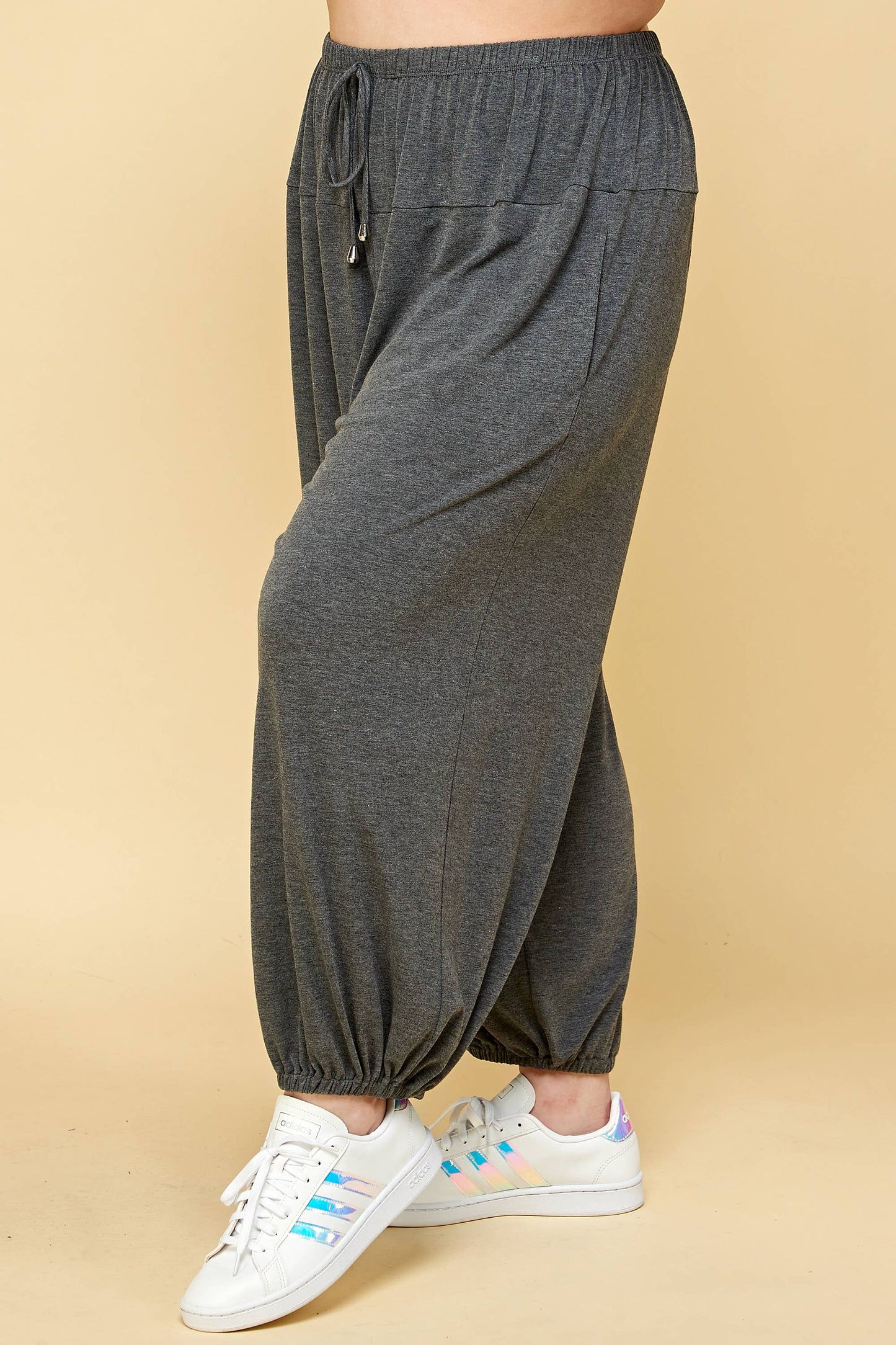 Plus Size Solid Knit Jogger Pants