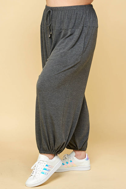 Plus Size Solid Knit Jogger Pants