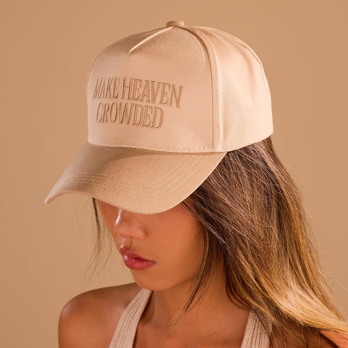 MAKE HEAVEN CROWDED BASEBALL CAP in RED