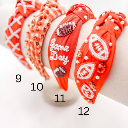 Football Headband, Game Day Headband, Sequin Headband