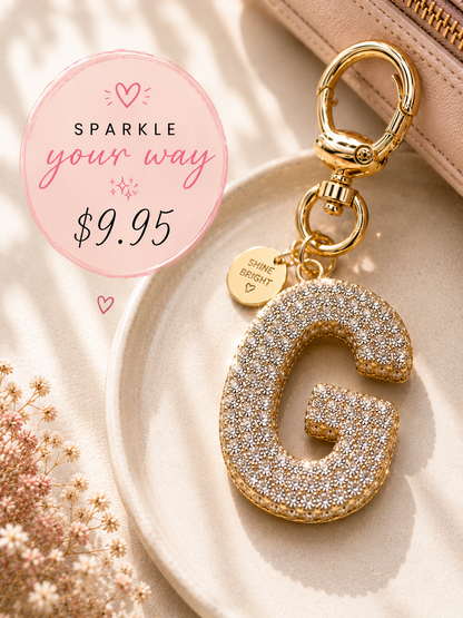 Sparkling Initial Keychain