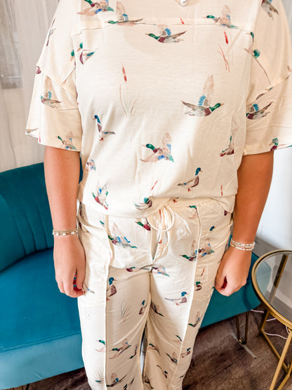 Mallard Cropped Tee/Pants Set