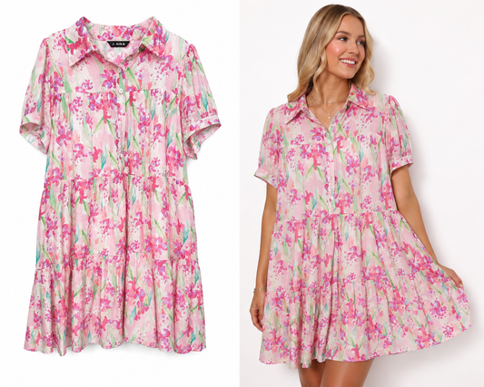 Floral Flowy Collared Dress