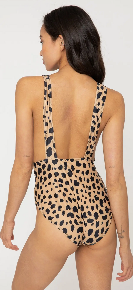 V Neck Reversible Tie One Piece Swimsuit