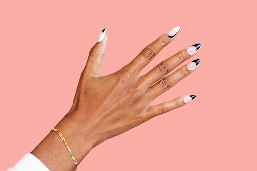 Black & White | Neutral Bold Swirl Tip Almond Press-On Nails