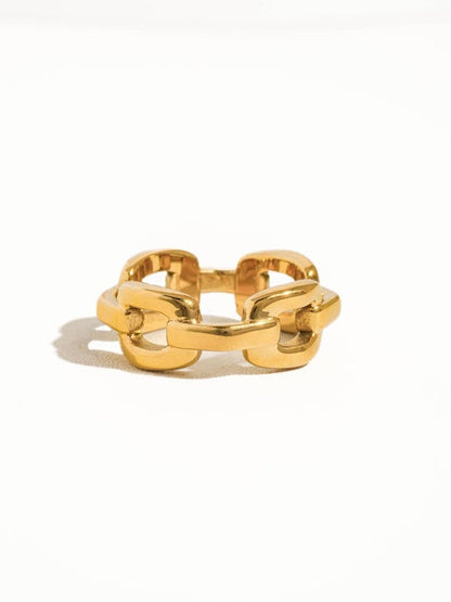 Brooklyn 18K Gold Stack Braided Non-Tarnish Ring: Yellow Gold, 7