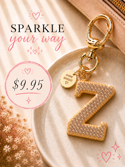 Sparkling Initial Keychain