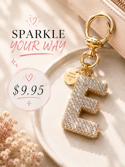 Sparkling Initial Keychain