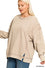 ACID WASH EXPOSED-SEAM FLEECE SWEATSHIRT