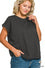 PLUS ROUND NECK FOLDED SHORT SLEEVE T-SHIRT