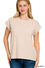 ROUND NECK FOLDED SHORT SLEEVE T-SHIRT