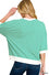 KELLY GREEN STRIPED CONTRAST TRIM BANDED BOTTOM TOP