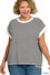 PLUS STRIPE CONTRAST TRIM TOP