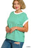 PLUS STRIPE CONTRAST TRIM TOP