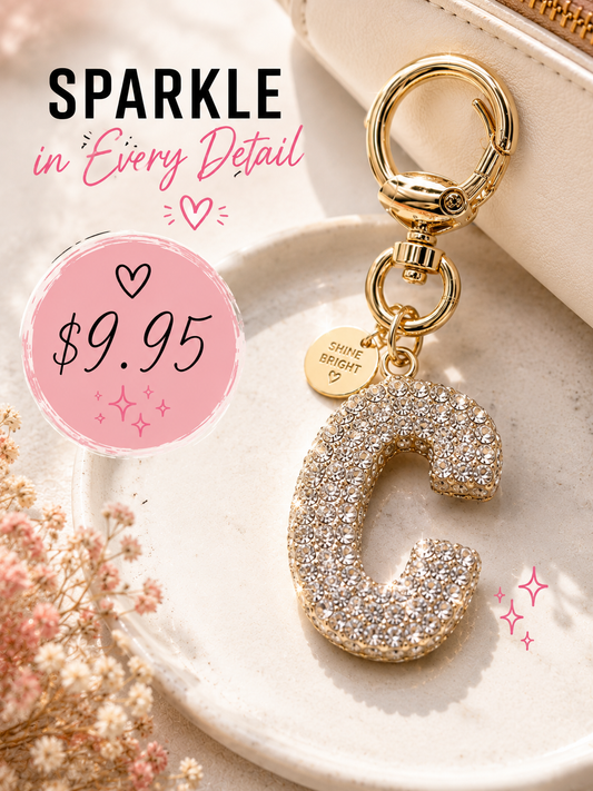 Sparkling Initial Keychain
