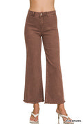 ACID WASHED FRAYED DENIM JEANS