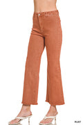 ACID WASHED FRAYED DENIM JEANS